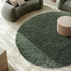 Tappeto rotondo - Combarro Solid Cotton Shaggy (verde)