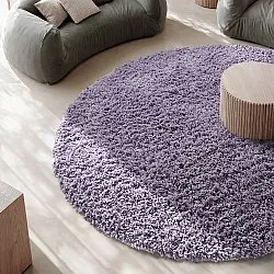Tappeto rotondo - Combarro Solid Cotton Shaggy (viola chiaro)