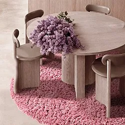 Tappeto rotondo - Combarro Solid Cotton Shaggy (rosa chiaro)