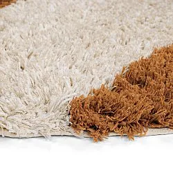 Tappeto rotondo - Kalymnos Natural Cotton Shaggy (bianco sporco/ocra)