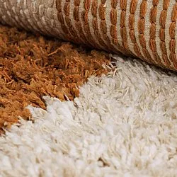 Tappeto rotondo - Kalymnos Natural Cotton Shaggy (bianco sporco/ocra)