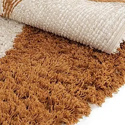 Tappeto rotondo - Kalymnos Natural Cotton Shaggy (bianco sporco/ocra)