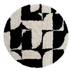 Tappeto rotondo - Marvao Natural Cotton Shaggy (bianco sporco/nero)