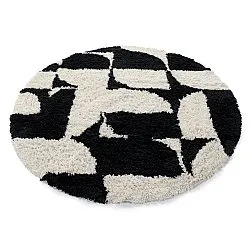 Tappeto rotondo - Marvao Natural Cotton Shaggy (bianco sporco/nero)