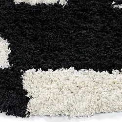 Tappeto rotondo - Marvao Natural Cotton Shaggy (bianco sporco/nero)