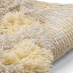 Tappeto rotondo - Methoni Check Cotton Shaggy (crema/giallo chiaro)