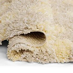 Tappeto rotondo - Methoni Check Cotton Shaggy (crema/giallo chiaro)