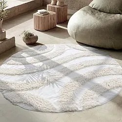Tappeto rotondo - Sivota Natural Cotton Shaggy (bianco)