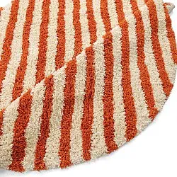 Tappeto rotondo - Thira Stripe Cotton Shaggy (giallo chiaro/arancione chiaro)