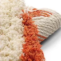 Tappeto rotondo - Thira Stripe Cotton Shaggy (giallo chiaro/arancione chiaro)