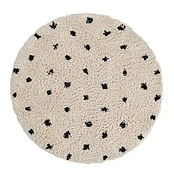 Tappeto rotondo - Soria Natural Cotton Shaggy (bianco sporco/nero)
