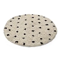 Tappeto rotondo - Soria Natural Cotton Shaggy (bianco sporco/nero)