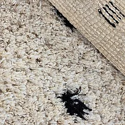 Tappeto rotondo - Soria Natural Cotton Shaggy (bianco sporco/nero)