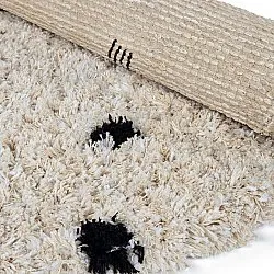 Tappeto rotondo - Soria Natural Cotton Shaggy (bianco sporco/nero)
