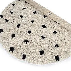 Tappeto rotondo - Soria Natural Cotton Shaggy (bianco sporco/nero)