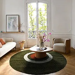 Tappeti rotondi - Alsace (verde/bianco/arancione)