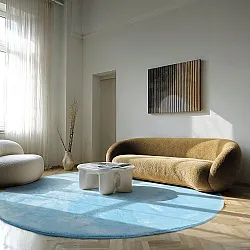 Tappeti rotondi - Aranga Super Soft Fur (azzurro)