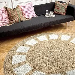 Tappeti rotondi - Asilah (beige/bianco)