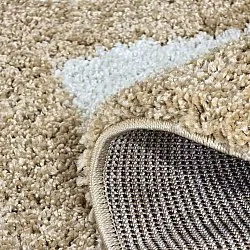 Tappeti rotondi - Asilah (beige/bianco)