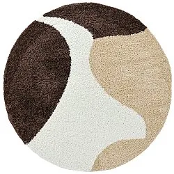 Tappeti rotondi - Chiniot (marrone/beige/bianco)