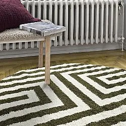 Tappeti rotondi - Imilchil (bianco/verde)