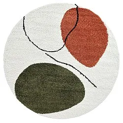 Tappeti rotondi - Sanghar (bianco/arancione/verde)