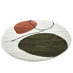 Tappeti rotondi - Sanghar (bianco/arancione/verde)