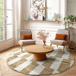 Tappeti rotondi - Tamri (beige/bianco)