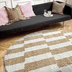 Tappeti rotondi - Tamri (beige/bianco)