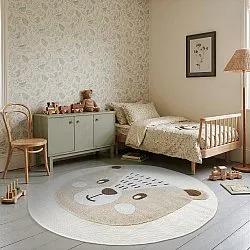 Tappeto rotondo per bambini - Kind Bear (crema)