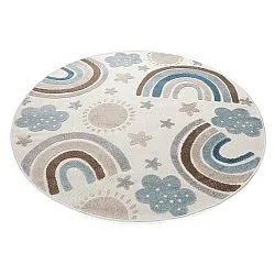 Tappeto rotondo per bambini - Rainbow Potpourri (crema/multiplo)