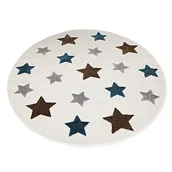 Tappeto rotondo per bambini - Stars (crema/multiplo)