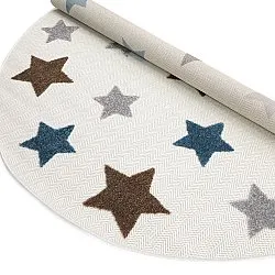 Tappeto rotondo per bambini - Stars (crema/multiplo)