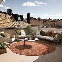 Tappeto rotondo - Indoor/Outdoor Arlo (arancia)