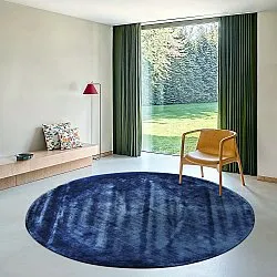 Tappeto rotondo - Jodhpur Special Luxury Edition Viscosa (blu)