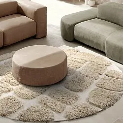 Tappeto rotondo - Otranto Natural Cotton Shaggy (bianco)