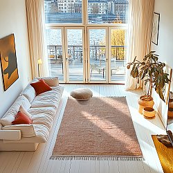 Tappeto A Pelo Lungo - Celina Natural Cotton Shaggy (rosa/beige)