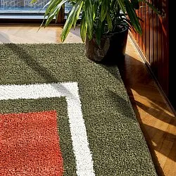 Tappeto A Pelo Lungo - Alsace (verde/bianco/arancione)