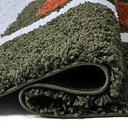 Tappeto A Pelo Lungo - Alsace (verde/bianco/arancione)