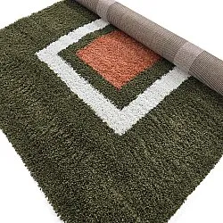 Tappeto A Pelo Lungo - Alsace (verde/bianco/arancione)
