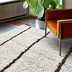 Tappeto A Pelo Lungo - Eze (bianco/marrone)
