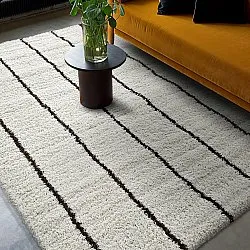 Tappeto A Pelo Lungo - Eze (bianco/marrone)