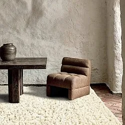 Tappeto A Pelo Lungo - Fassale Hand Woven Wool Shaggy (bianco)