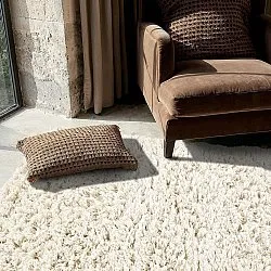 Tappeto A Pelo Lungo - Fassale Hand Woven Wool Shaggy (bianco)