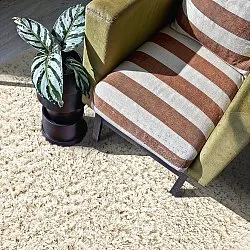 Tappeto rotondo - Fassale Hand Woven Wool Shaggy (bianco)