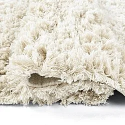 Tappeto rotondo - Fassale Hand Woven Wool Shaggy (bianco)