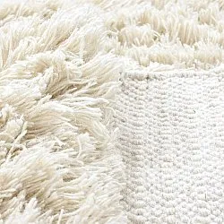 Tappeto rotondo - Fassale Hand Woven Wool Shaggy (bianco)