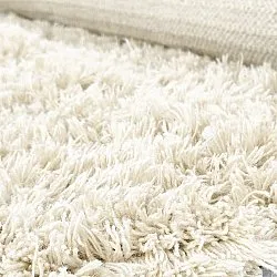 Tappeto rotondo - Fassale Hand Woven Wool Shaggy (bianco)