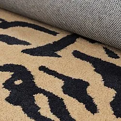 Tappeto A Pelo Lungo - Zebra Tufted Wool Premium (beige/nero)