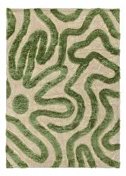 Tappeto A Pelo Lungo - Akaba (crema/verde)